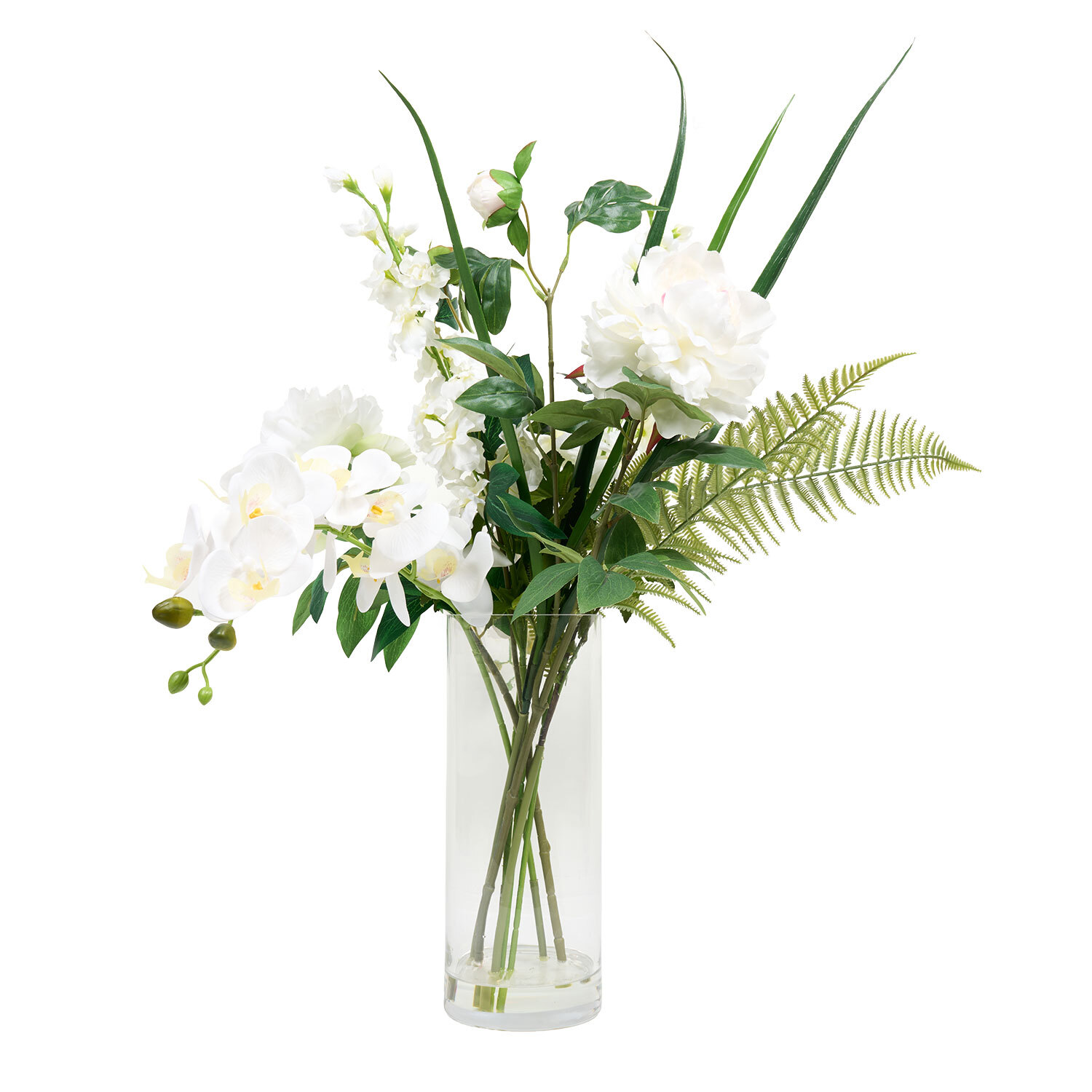 Orchid & Delphinium Vase Arrng Image 1