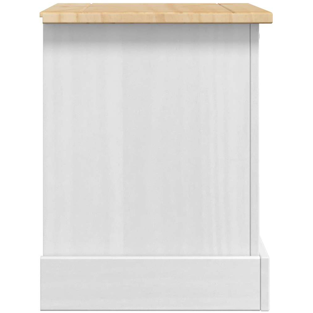 vidaXL Corona 2 Drawer White Solid Pine Wood Wide Bedside Table Image 6