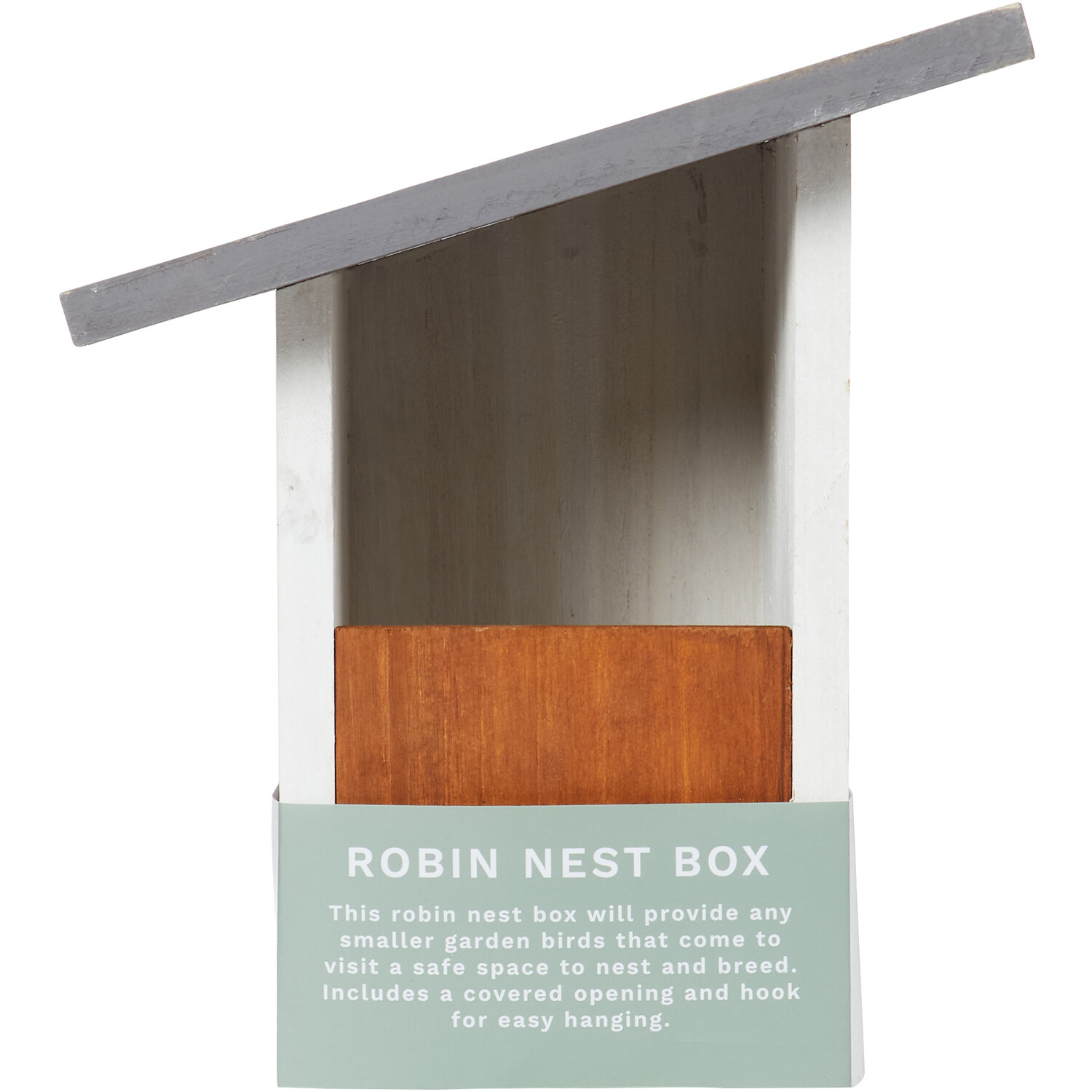 White Robin Nesting Bird Box Image 1