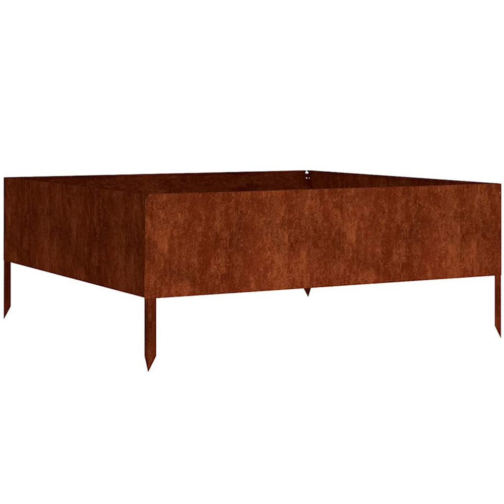 vidaXL Brown Corten Steel Raised Garden Bed 41 x 100 x 100cm Image 1
