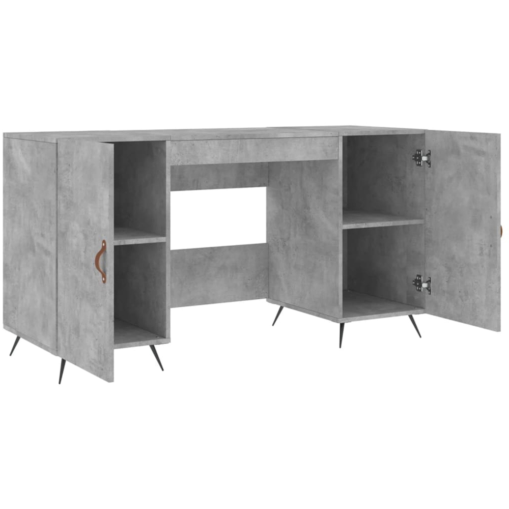vidaXL 2 Door Computer Desk Concrete Grey Image 4