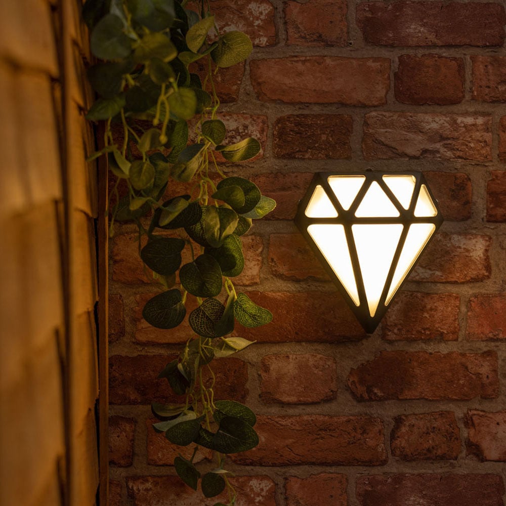 ValueLight Diamond Black LED Bathroom Outdoor Wall Light Image 3
