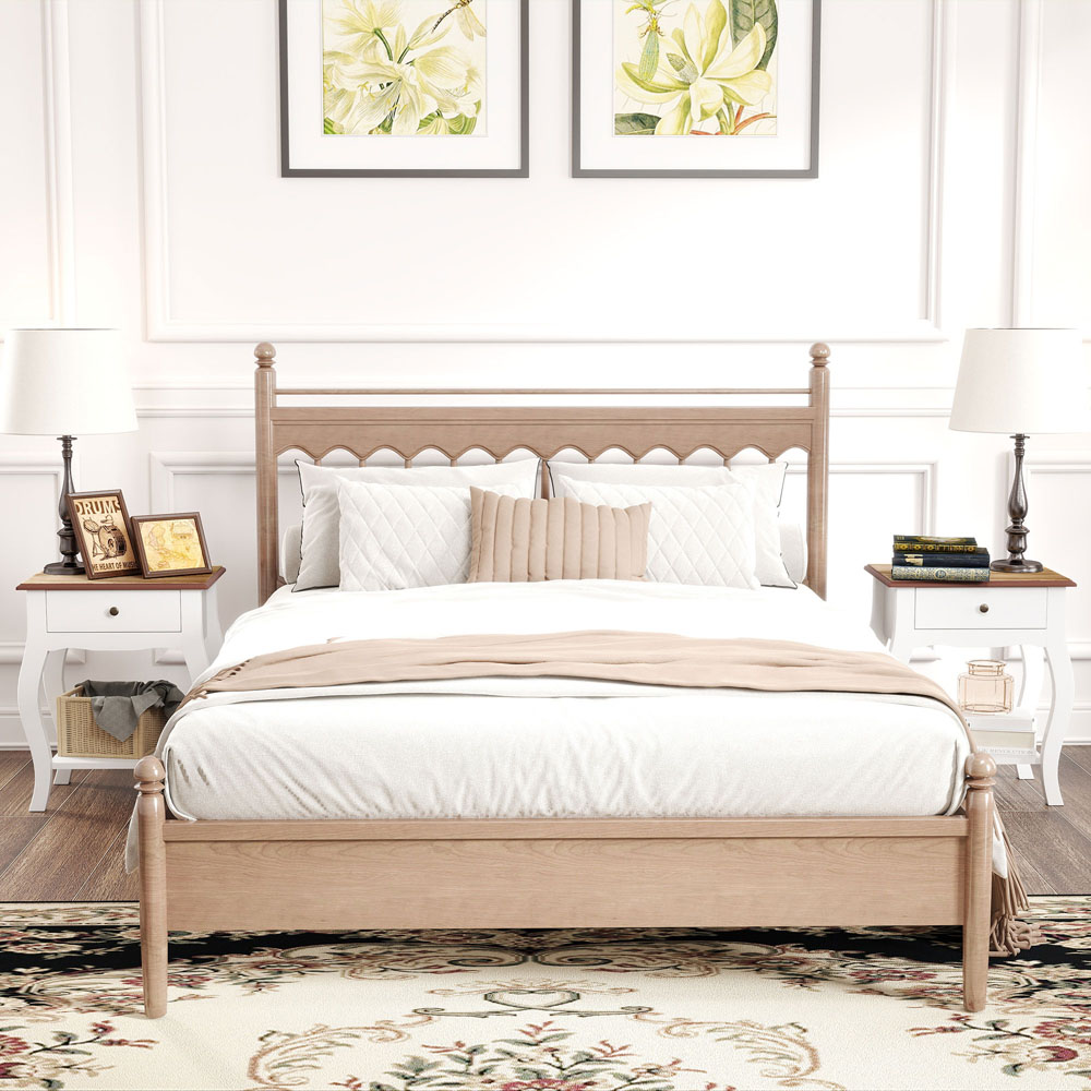 HOMCOM Single Drawer Single Shelf White Bedside Tables 2 Pack Image 5