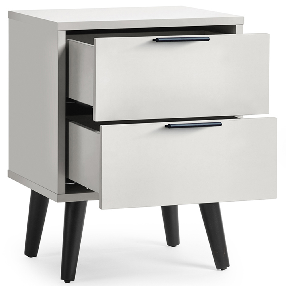 Julian Bowen Alba 2 Drawer Silk Grey Bedside Table Image 4