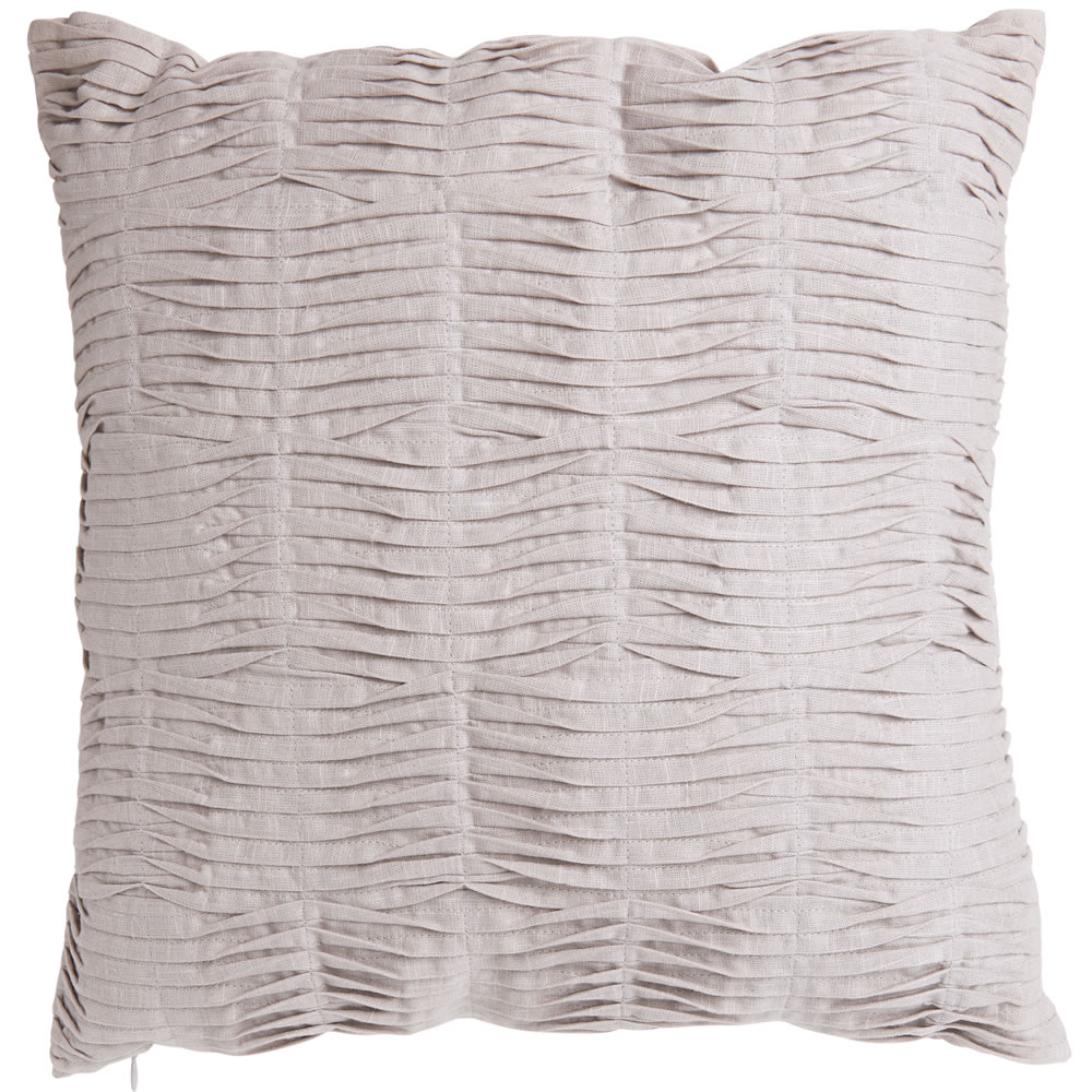 Wilko Pleated Grey Cushion 43 x 43cm Image 1
