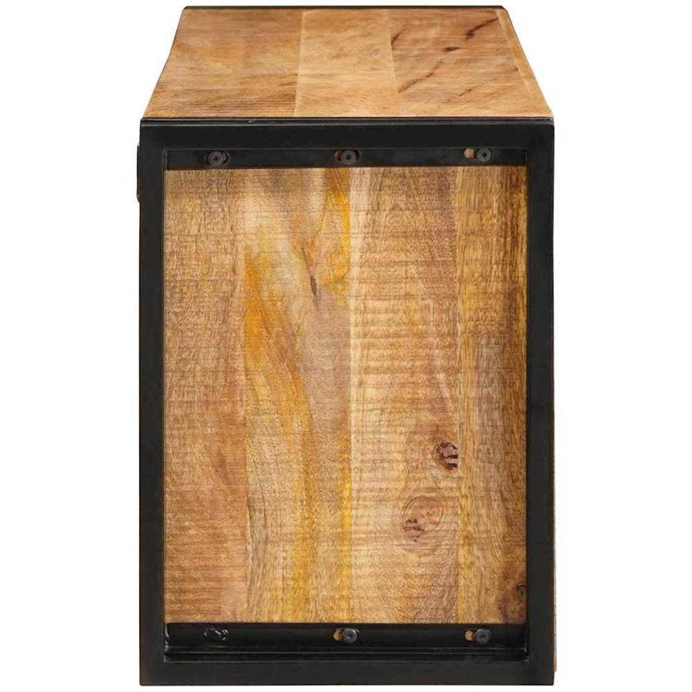 vidaXL 12 Bottle Brown Solid Rough Mango Wood Wall Mounted Wine Rack Image 6
