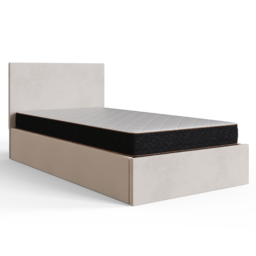 GFW Single Natural Velvet End Lift Ottoman Bed Image 2