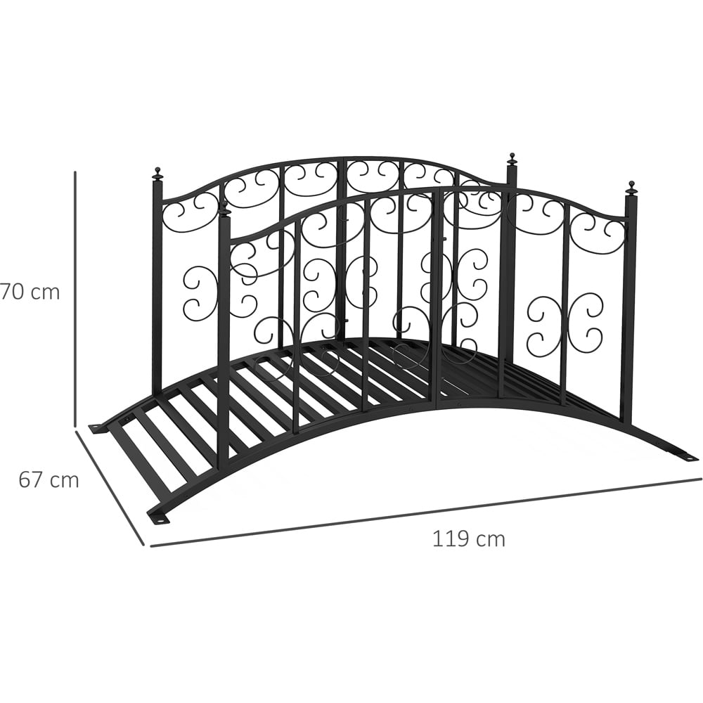 Outsunny 2.2 x 3.9 x 2.1ft Garden Arch Bridge Image 8