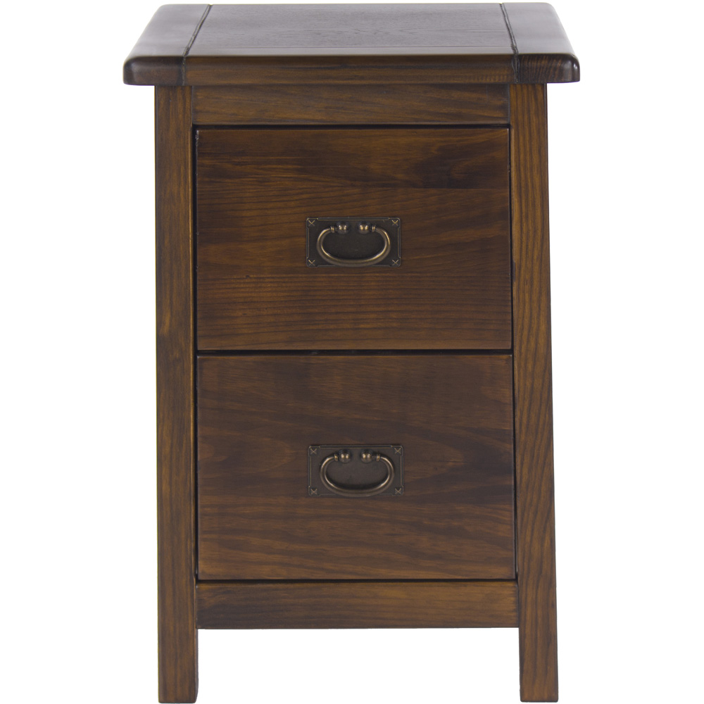 Boston 2 Drawer Dark Lacquer Petite Bedside Table Image 5