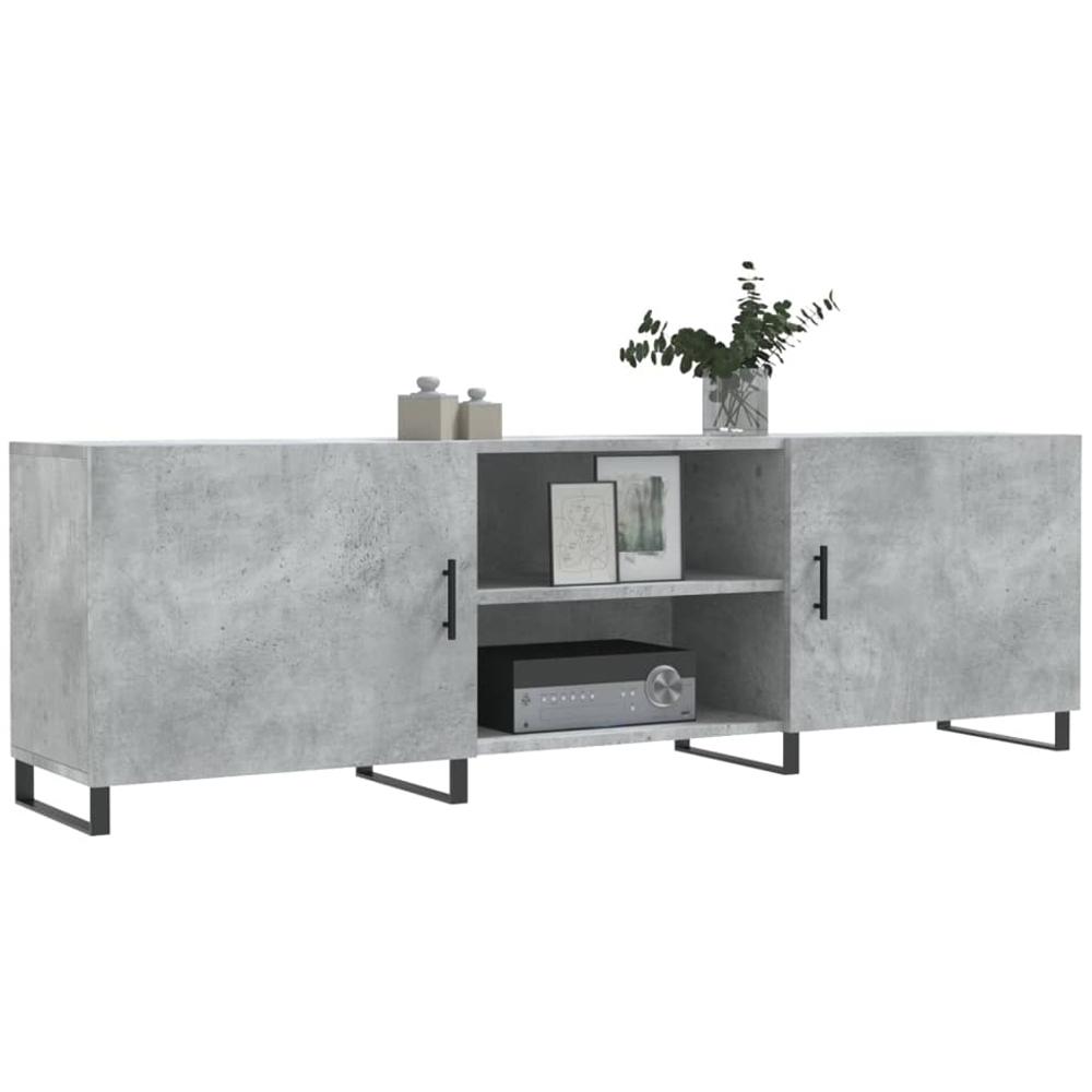 vidaXL 2 Door 2 Shelf Concrete Grey TV Cabinet Image 3