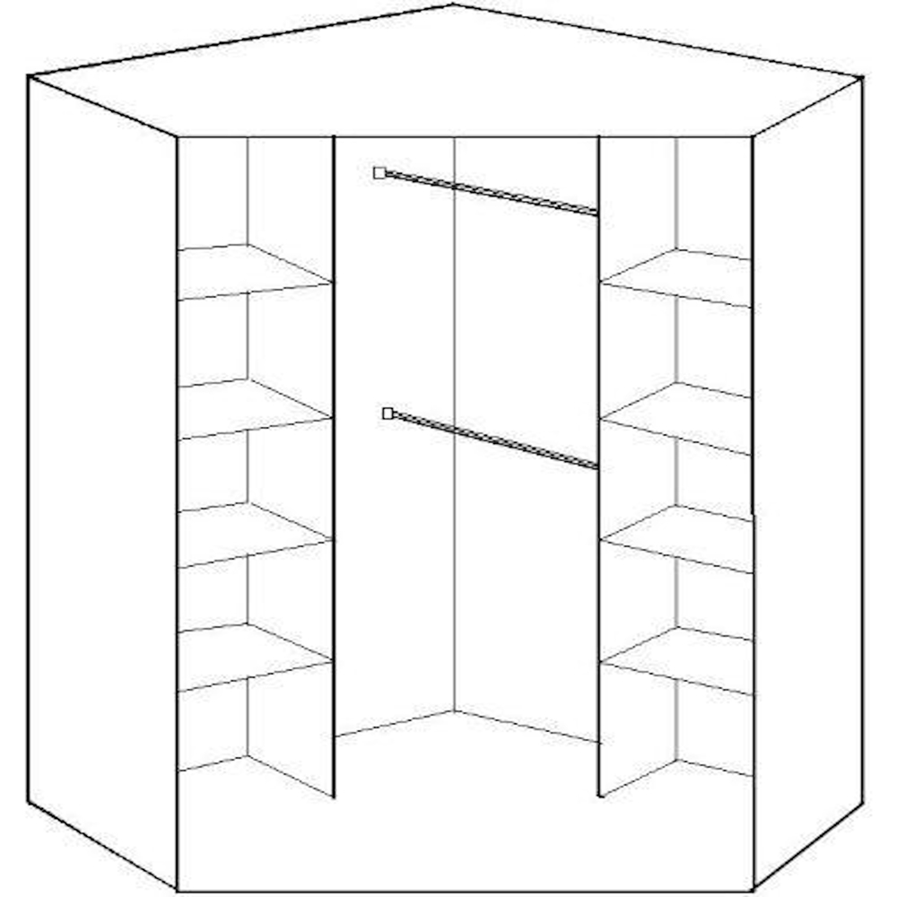 TJ'S Gerven 2 Door Oak Corner Wardrobe Image 4