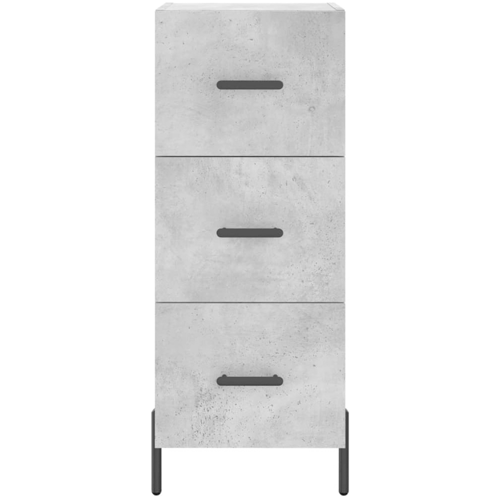 vidaXL Single Door 3 Drawer Concrete Grey Highboard Image 6