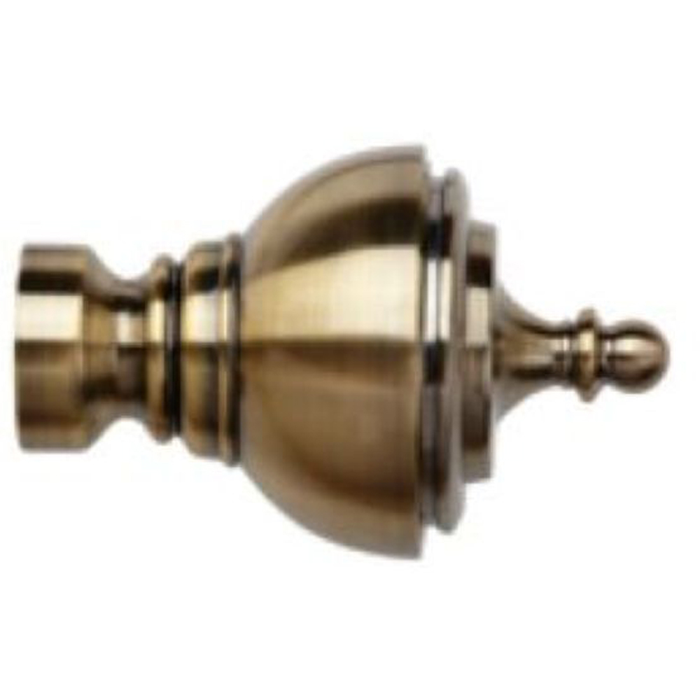 New Edge Blinds 290cm Fixed Length Antique Brass Eyelet Metal Curtain Pole Set with Vienna Finial Image 2