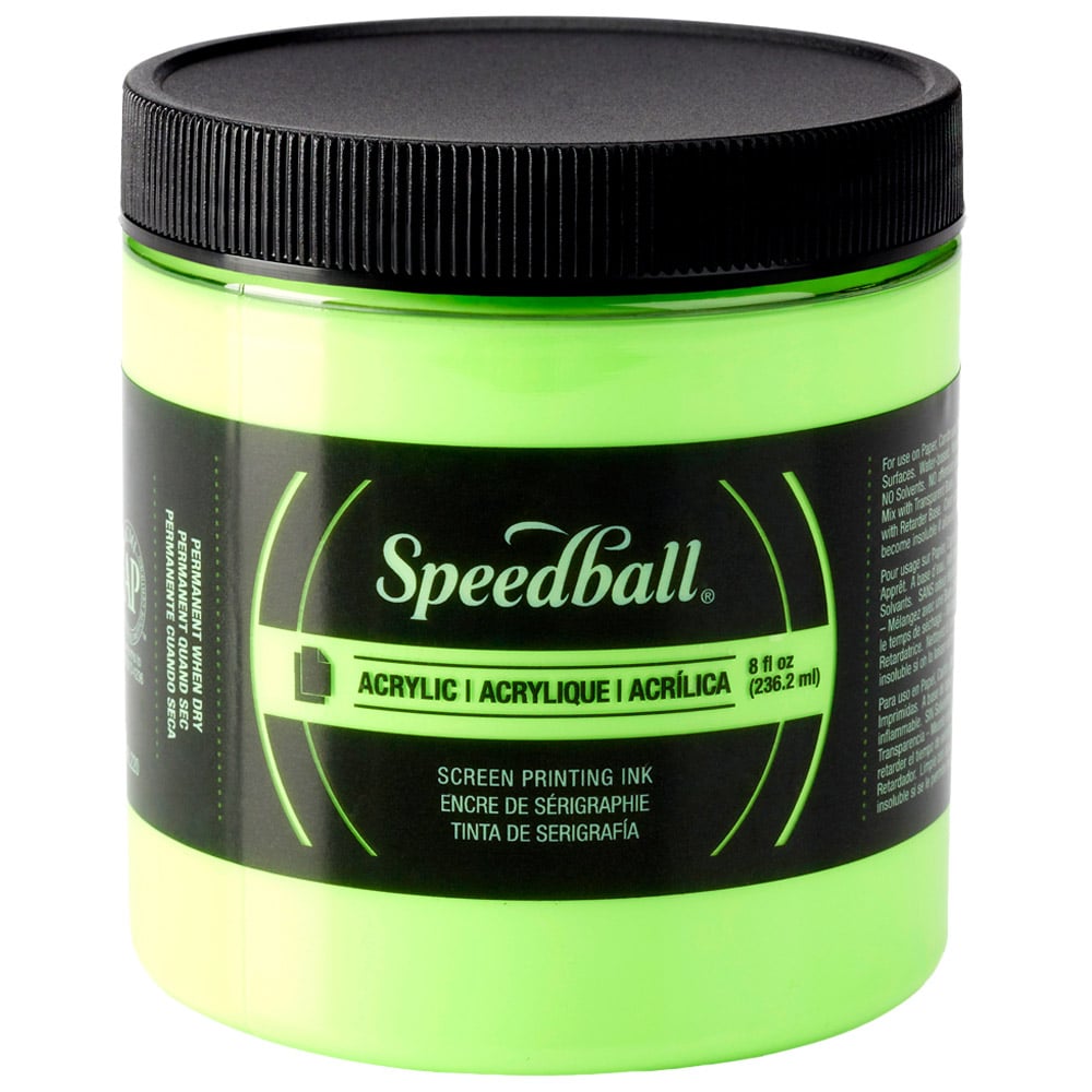 Speedball Lime Green Fluorescent Acrylic Screen Printing Ink 236.2ml Image