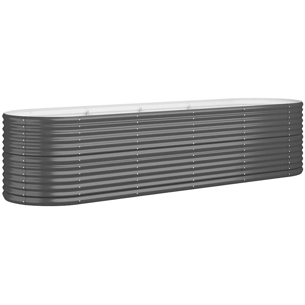 vidaXL Anthracite Galvanised Steel Raised Garden Bed 296 x 80 x 68cm Image 1