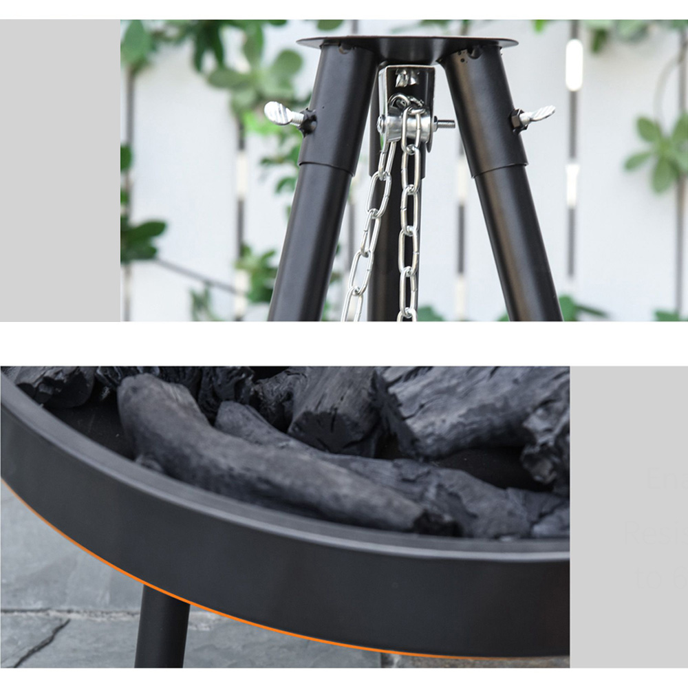 Outsunny Black Tripod Charcoal BBQ Grill Image 5