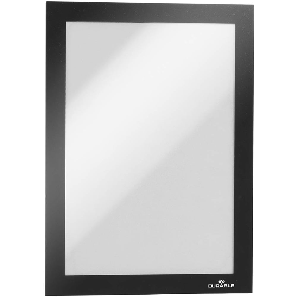 Durable DURAFRAME A5 Black Magnetic Document Signage Frame 5 Pack Image 1