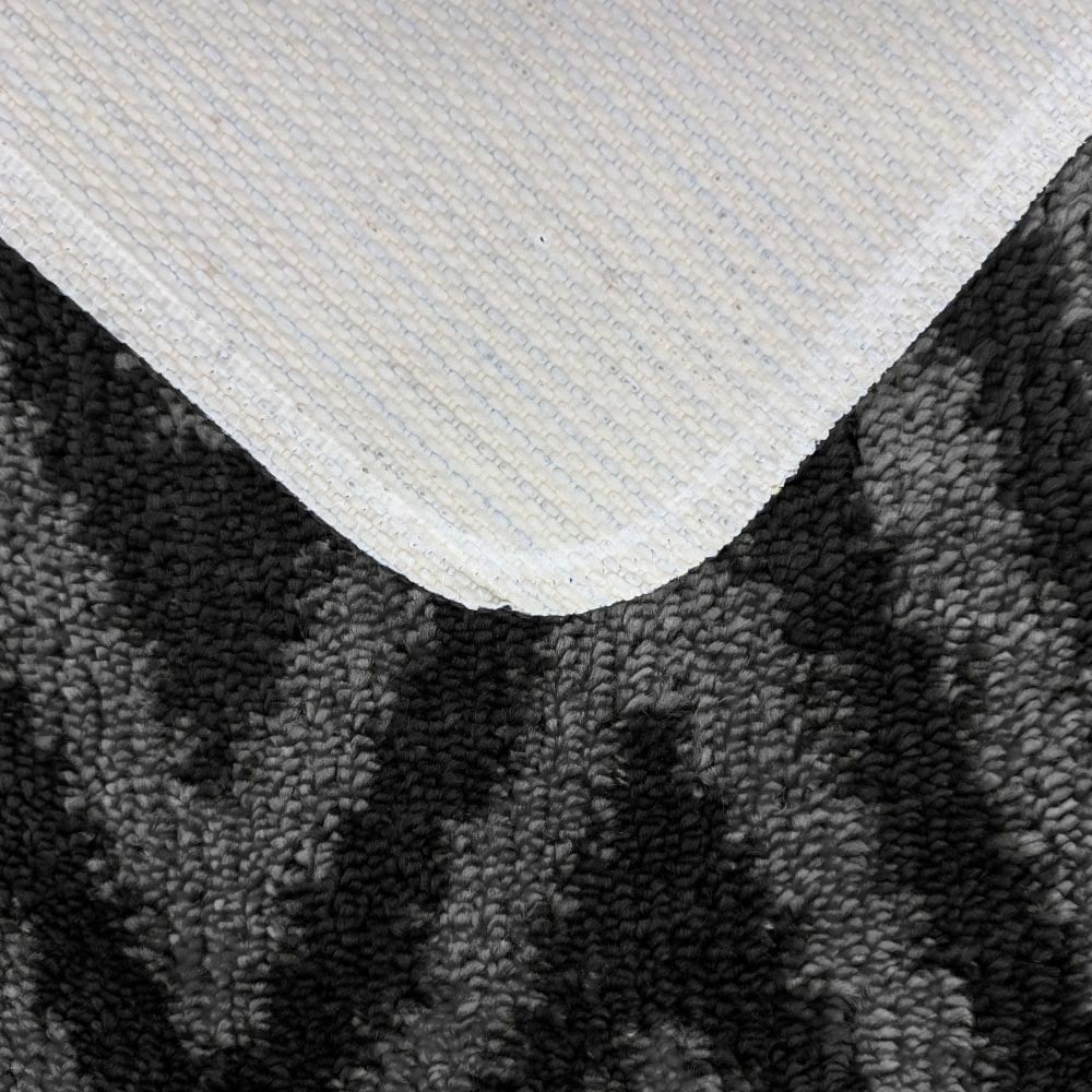 Velosso Chevron Stripe Charcoal Bath Mat Set Image 5