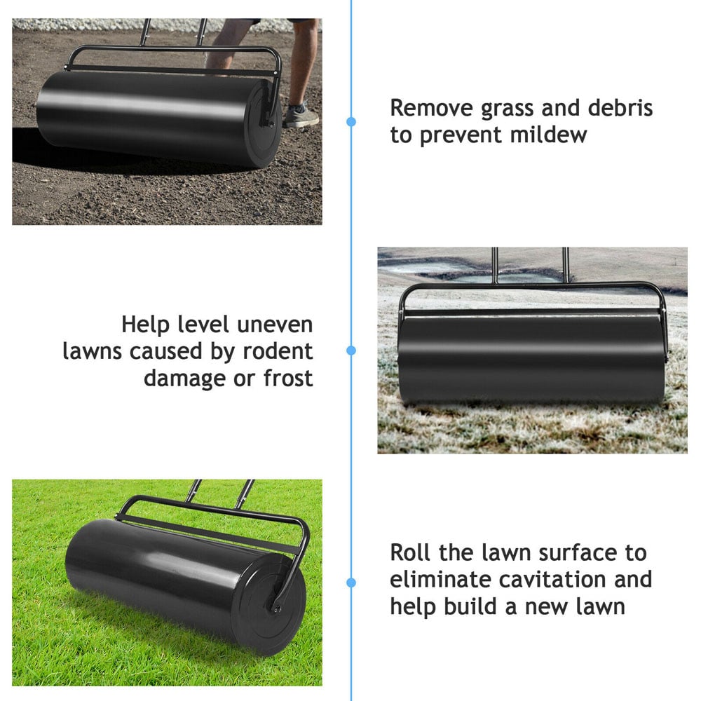 Costway Black Heavy-Duty Garden Grass Roller with U-shaped Handle Image 7