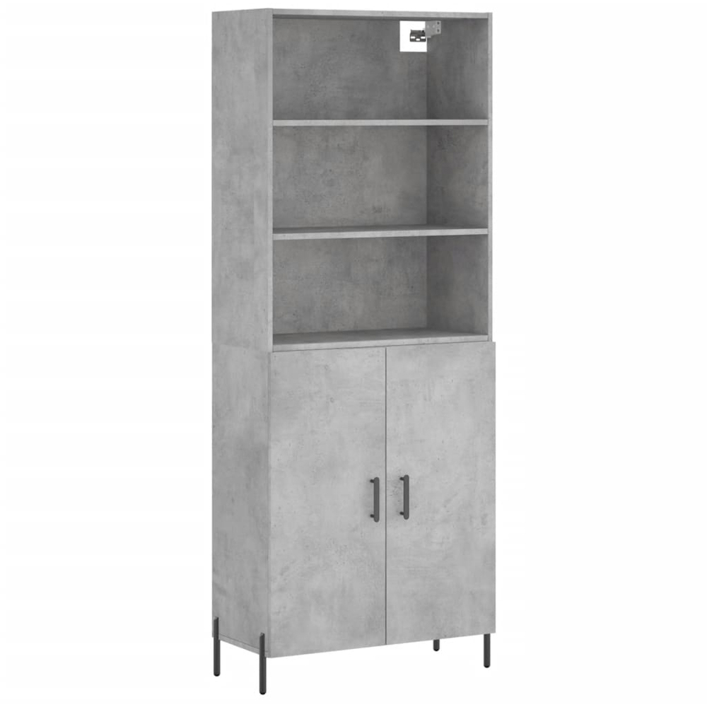 vidaXL 2 Door 3 Shelf Concrete Grey Wooden Cabinet Image 2