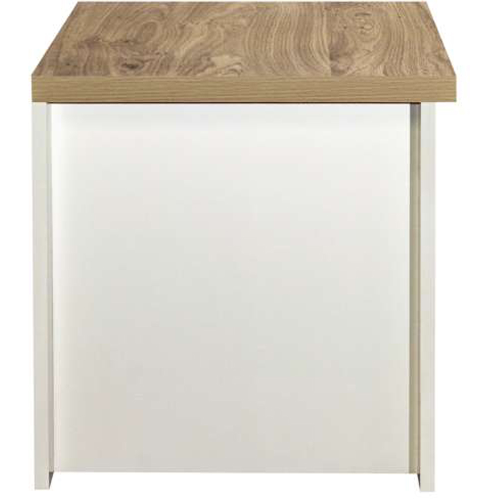 Highgate Single Drawer Cream and Oak Lamp Table Image 3