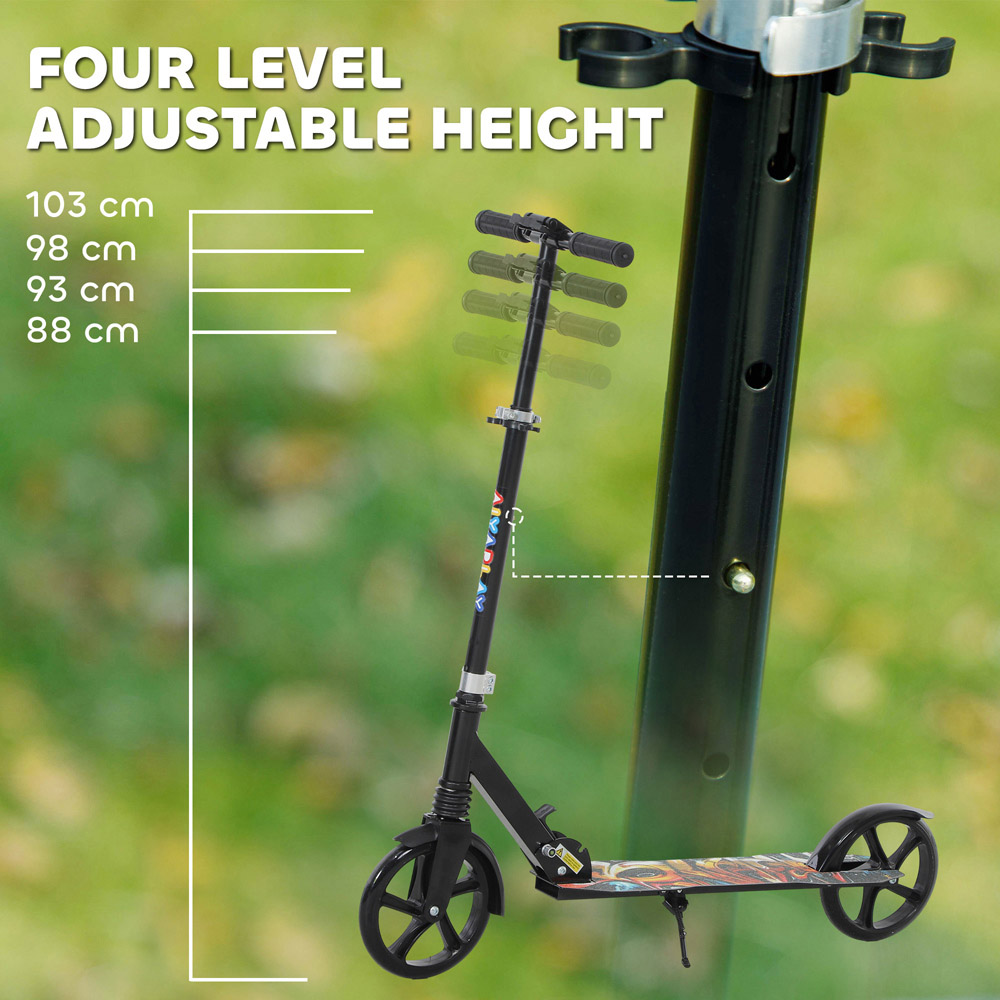 Tommy Toys AIYAPLAY Black Adjustable Handlebar Foldable Kids Kick Scooter Image 8
