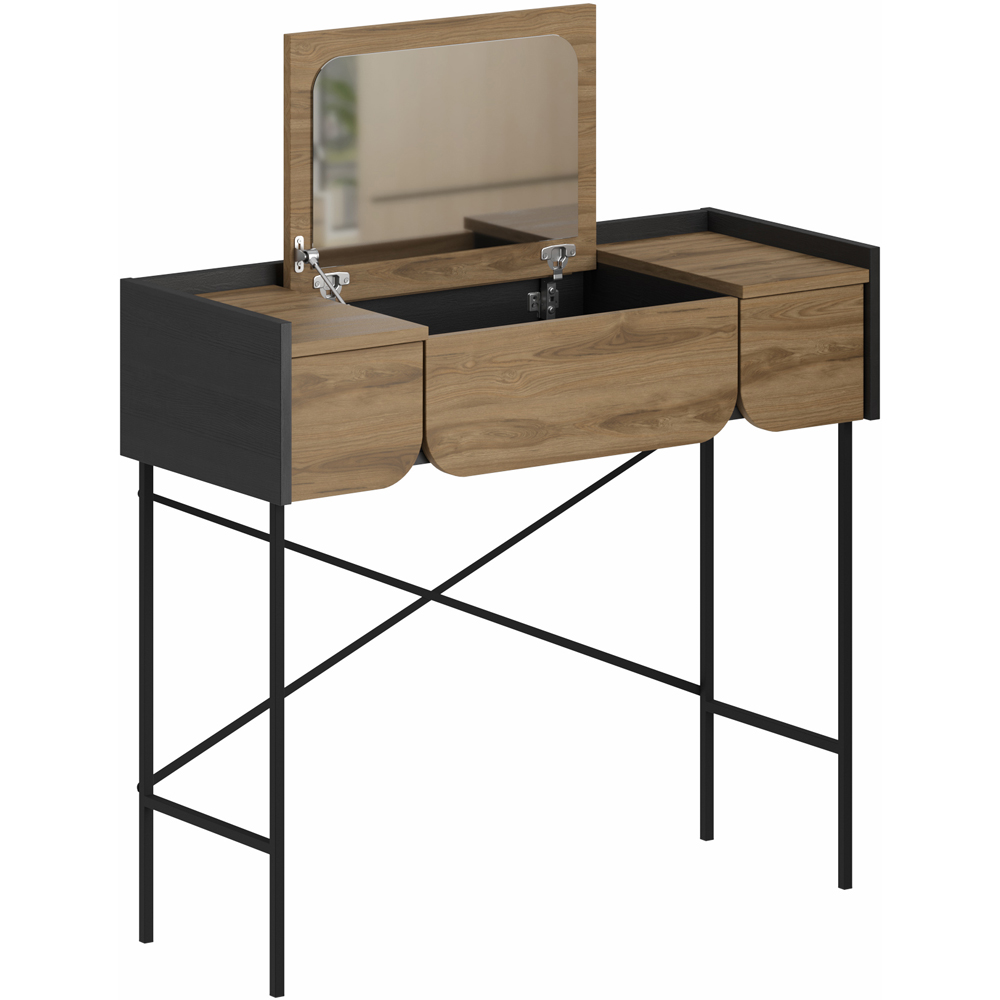 Decortie Terra Ud and Blackwood Make-Up Table with Lift-Up Door Image 2