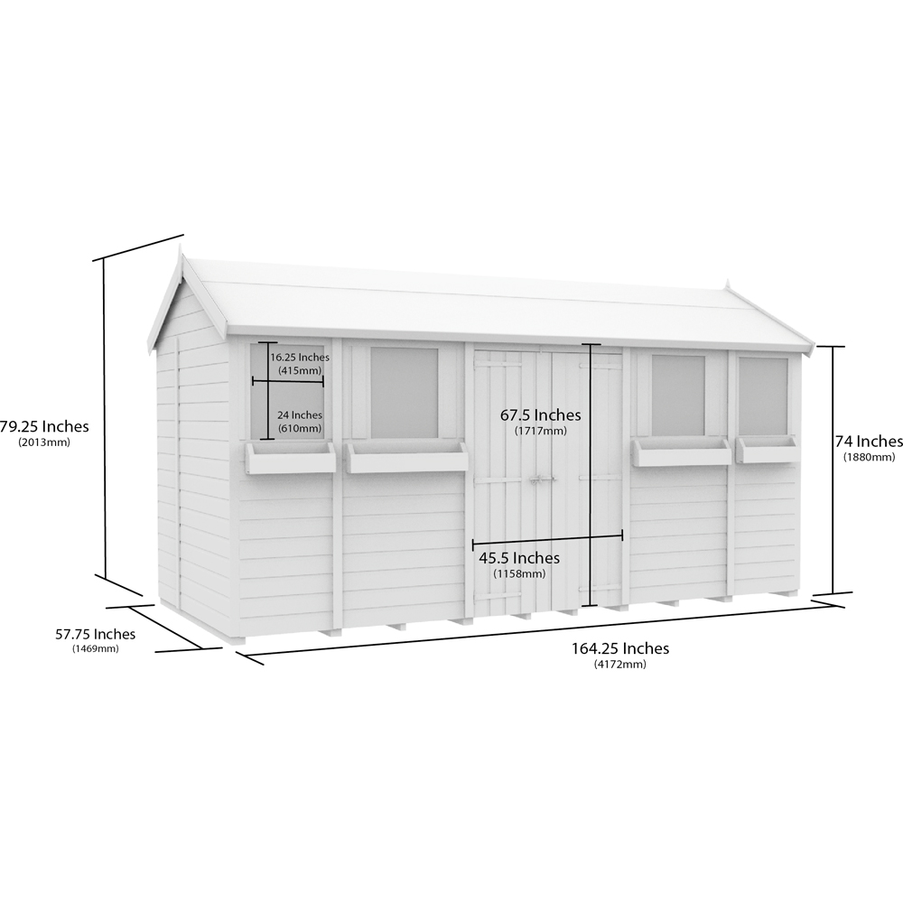 DIY Sheds 14 x 5ft Tongue and Groove Timber Apex Summer Garden Shed Image 9