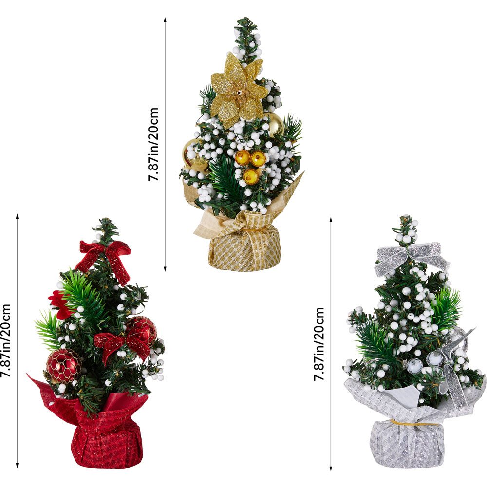 Living and Home 3 Piece Freestanding Tabletop Artificial Christmas Tree Image 7