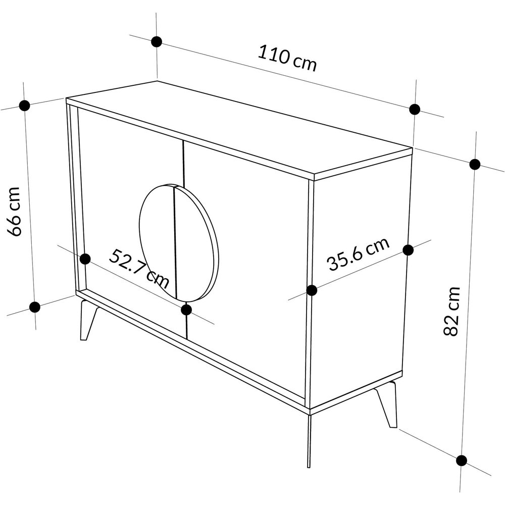 Decortie Gora 2 Door Dark Oak Effect Console Sideboard Image 7