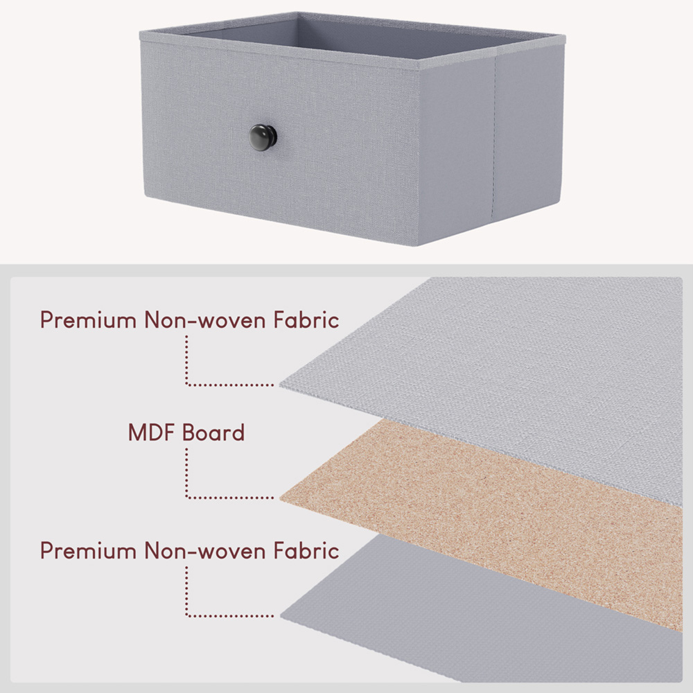 Vida Designs Chorley 10 Drawer Beige and Grey Wood Fabric Chest of Drawer Image 7