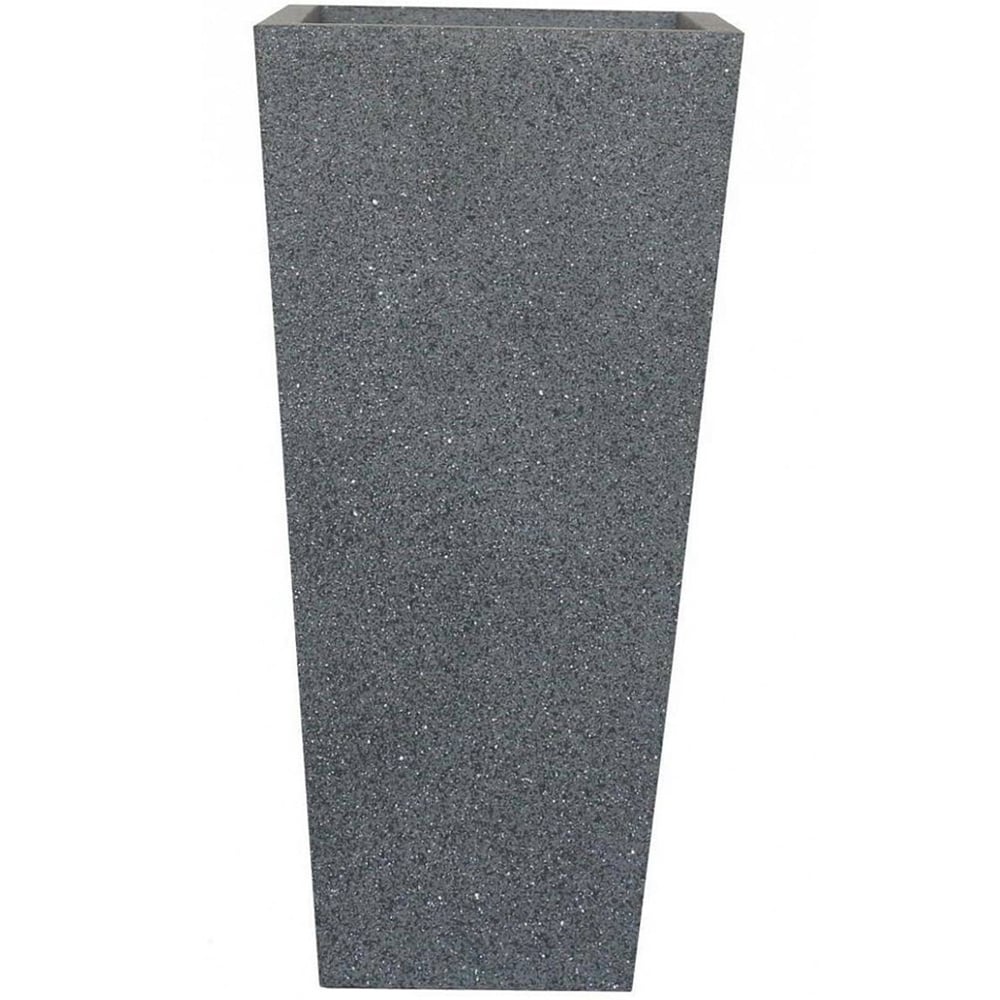 wilko Textured Concrete Tapered Shape Grey Outdoor Planter 89.5cm Image 1