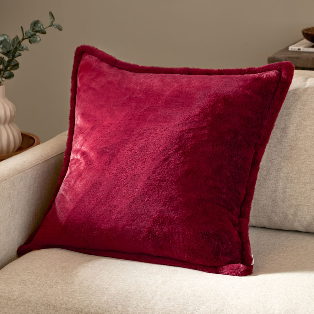Furn Kallu Berry Faux Fur Cushion 55 x 55cm Image 2