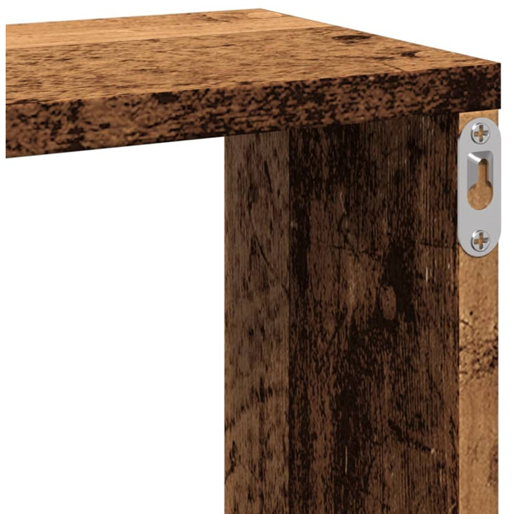 vidaXL 4 Shelf Old Wood Floating Wall Shelf Image 7