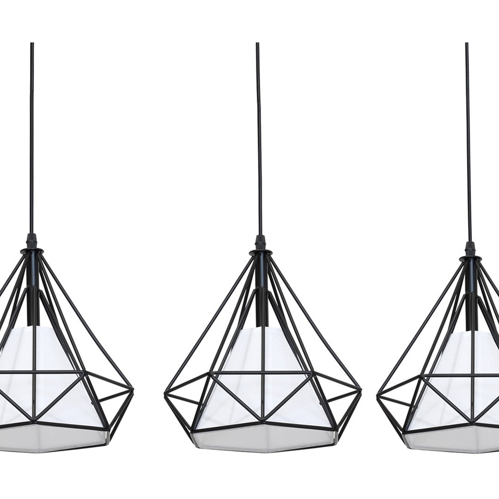 Milagro Triangolo Black 3 Pendant Lamp 230V Image 2