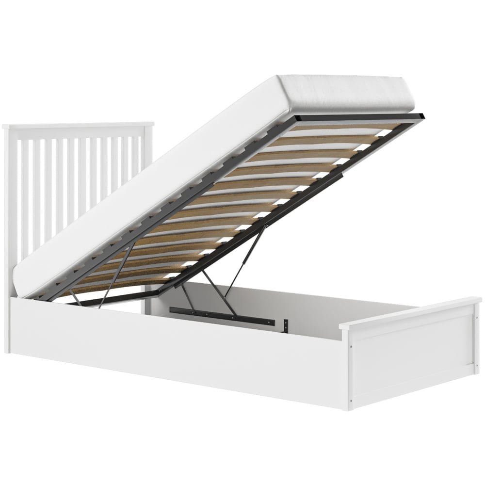 Flair Airedale Single White Wooden Ottoman Bed Image 3