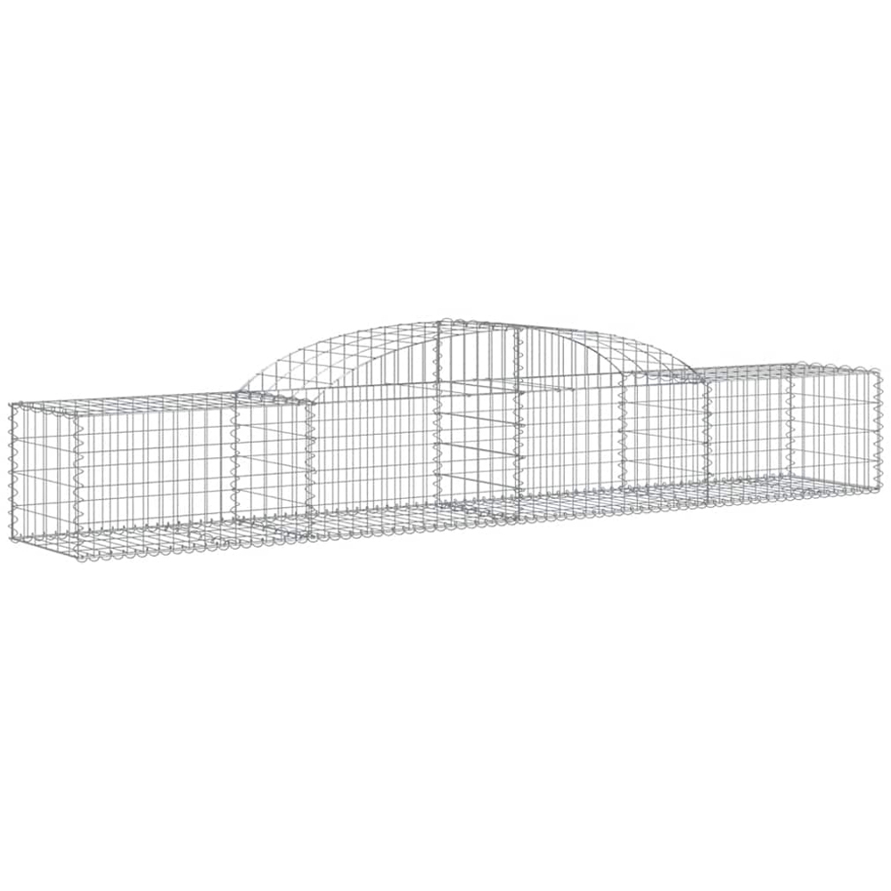 vidaXL Silver Galvanised Iron Arched Gabion Basket 300 x 50 x 40/60cm 2 Pack Image 1