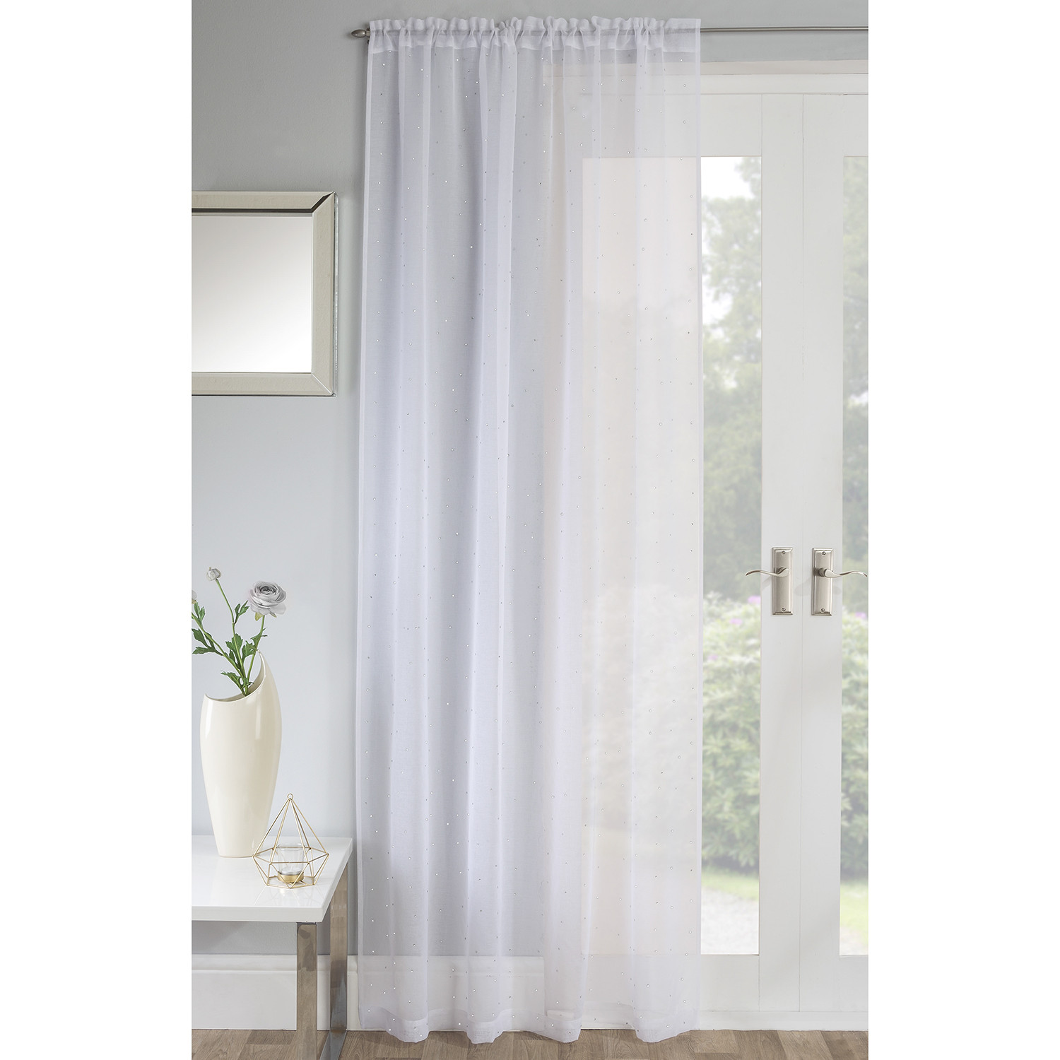 White Jewel Voile Curtain 122 x 140cm Image 2
