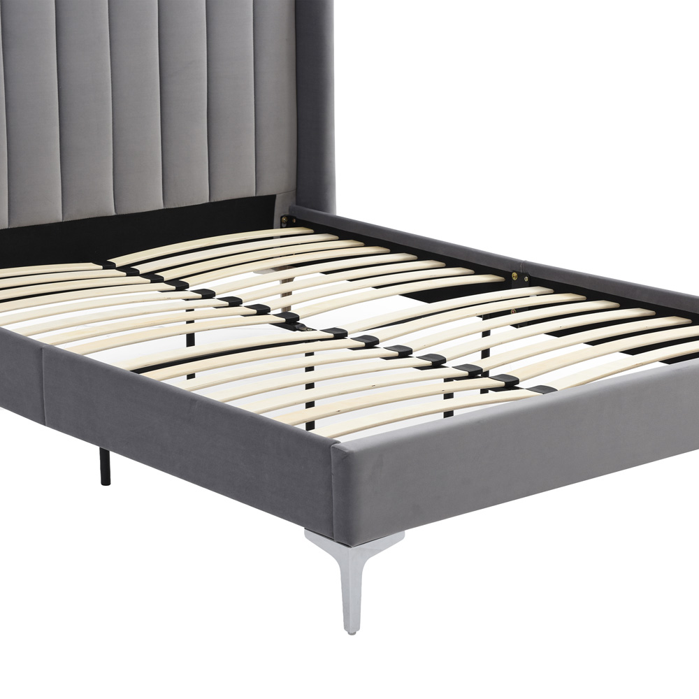 Hyacinth King Grey Velvet Bed Frame Image 4