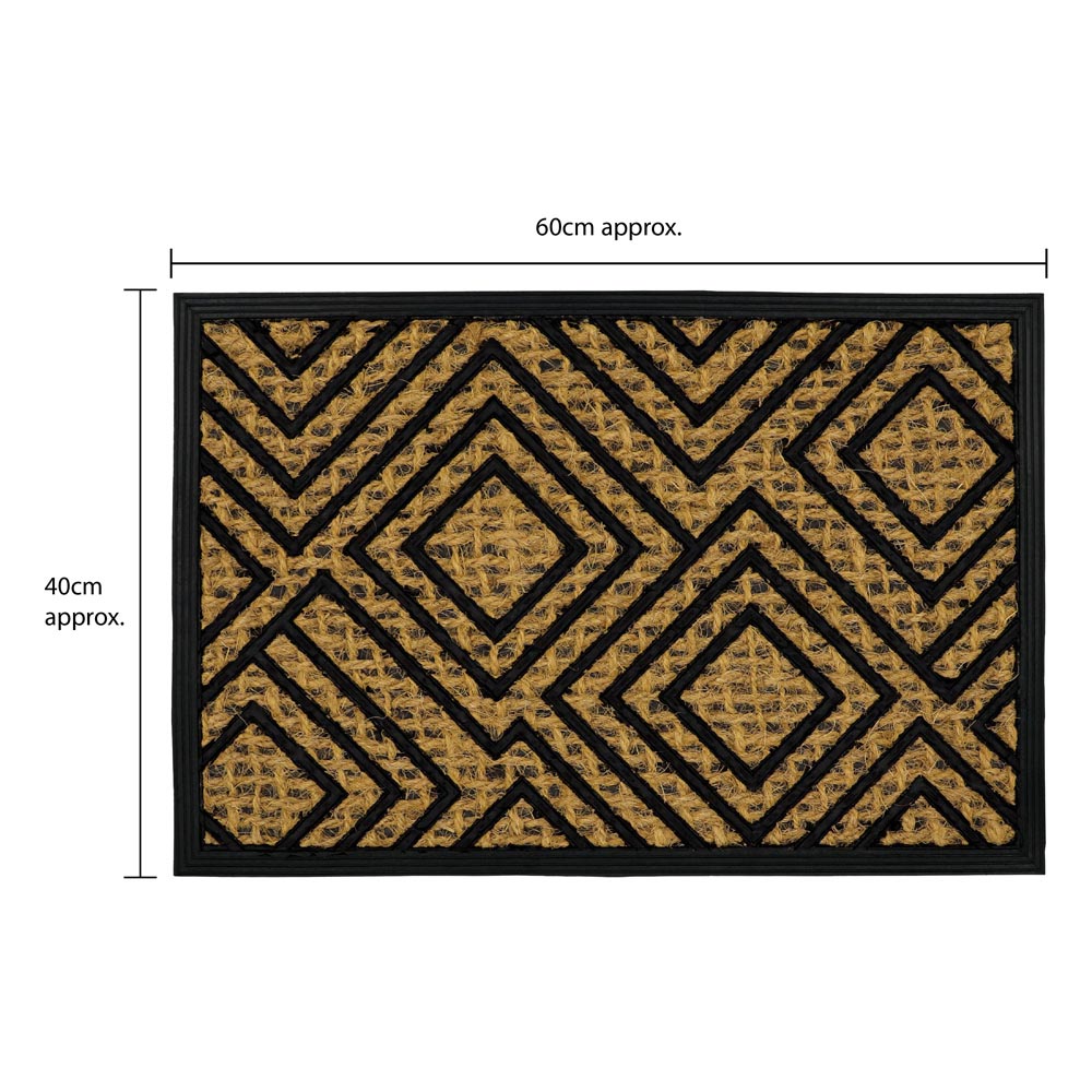 JVL Alba Diamond Woven Scraper Doormat 40 x 60cm Image 8