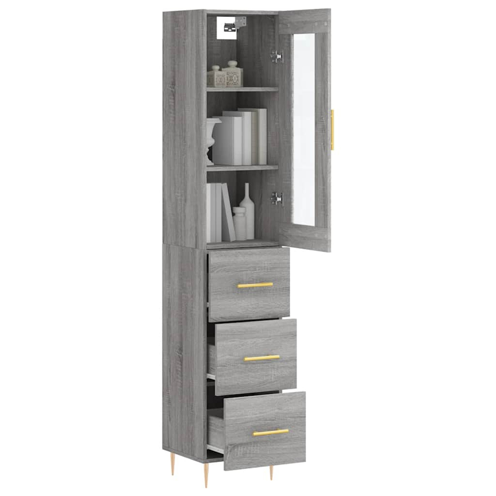 vidaXL 4 Door Grey Sonoma Highboard Image 3
