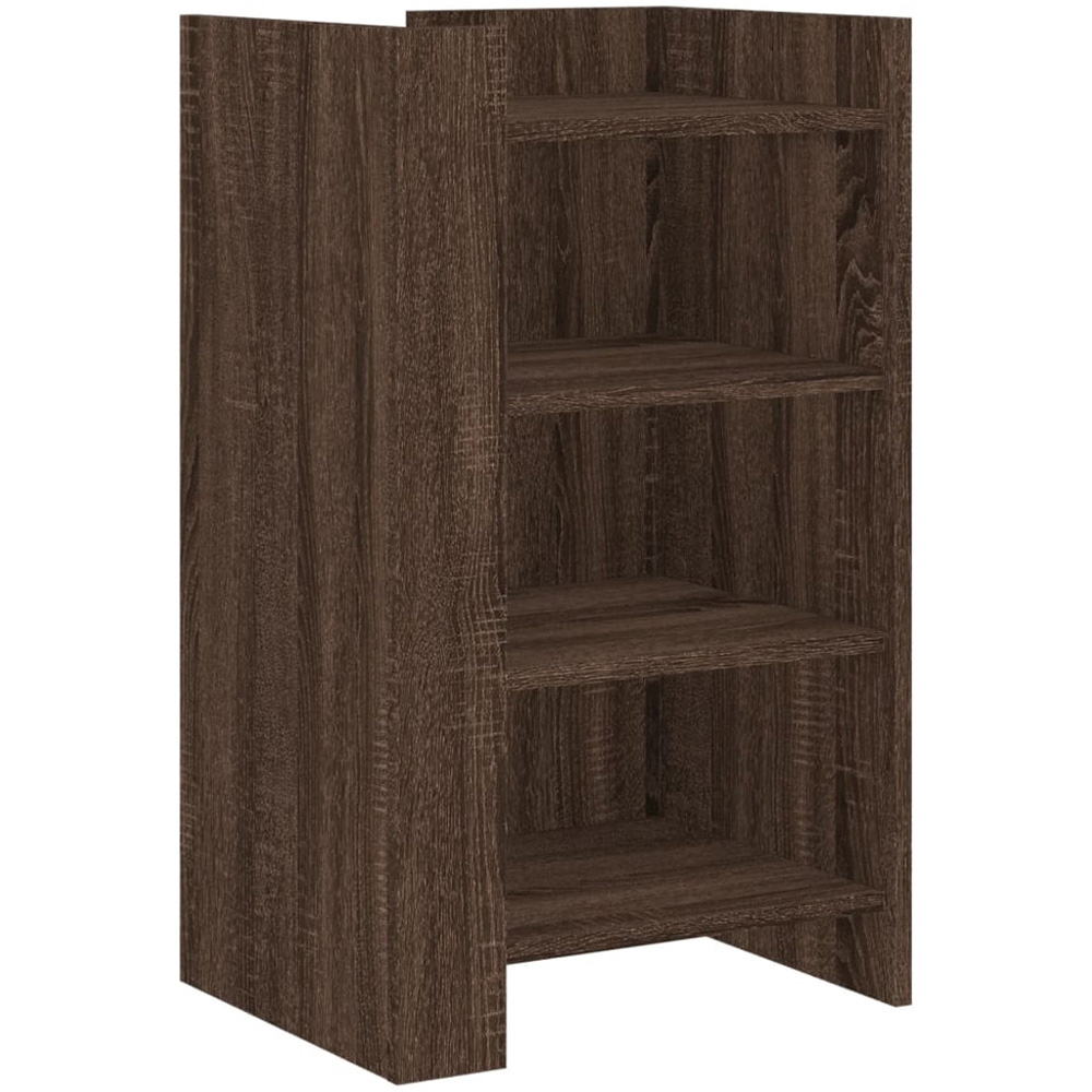 vidaXL Brown Oak 3 Open Shelf Sideboard Image 2