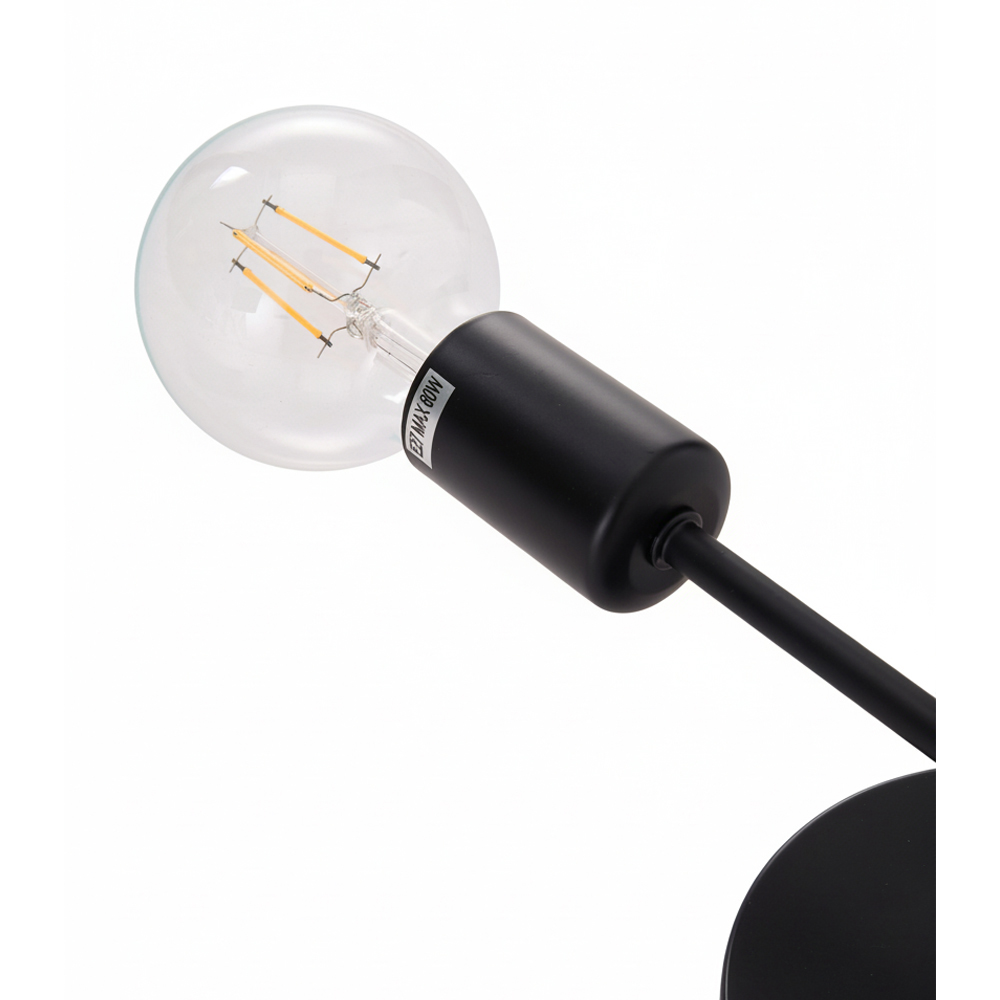 Living and Home Black Industrial 2 Light Wall Light Image 5