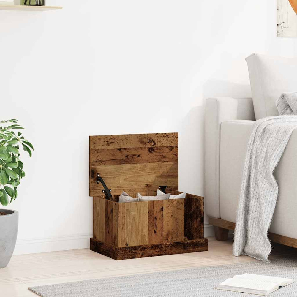 vidaXL Artisan Oak Storage Box with Lift Top Lid Image 3