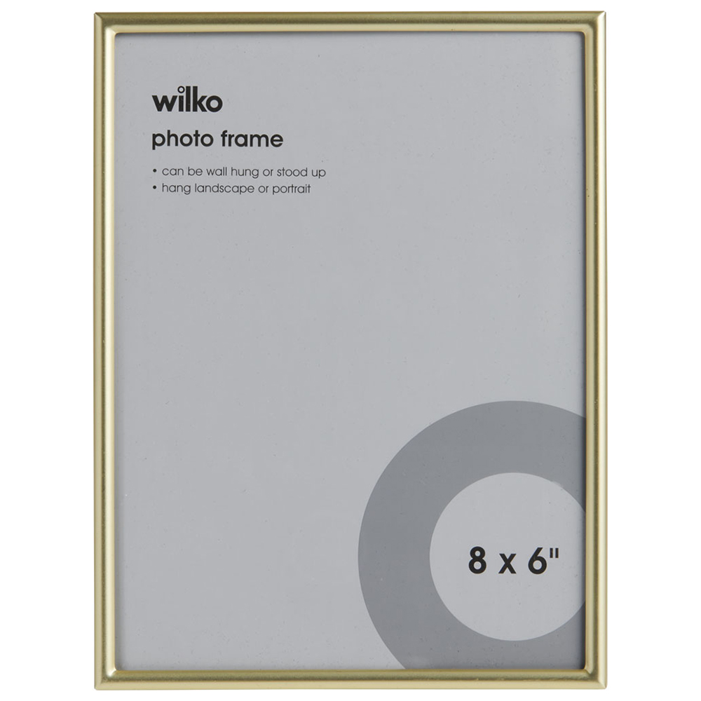 Wilko Narrow Gold Effect Photo Frame 8 x 6inch Image 1