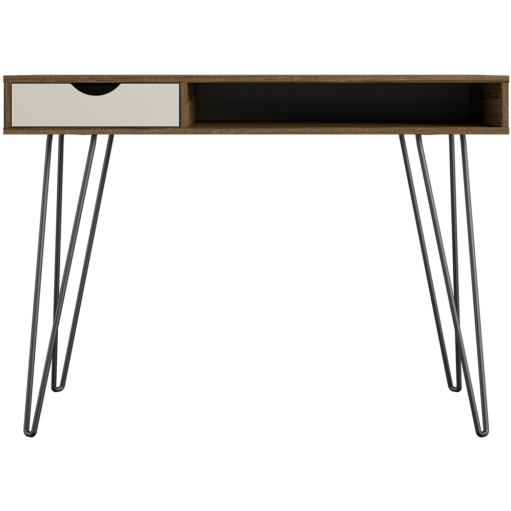 Novogratz Harmony Single Drawer Laptop Desk Oak and Grey Image 3