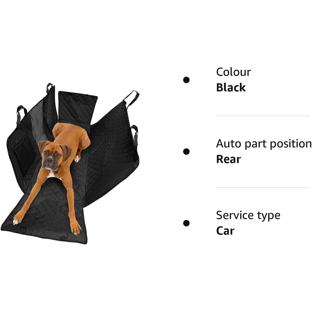 wilko Black Waterproof Dog Car Seat Cover Image 7