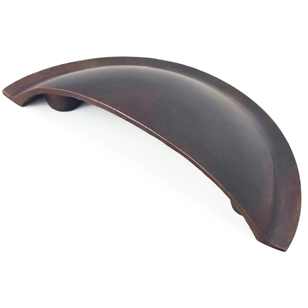 Spira Brass Aged Bronze Small Slim Cup Pull Drawer Handle Image 3