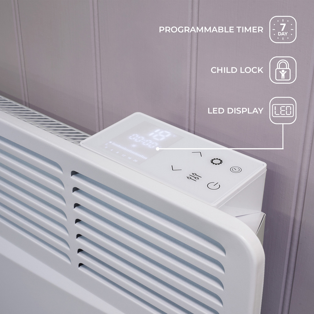 Adam Amba White Electric Radiator 2000W Image 4