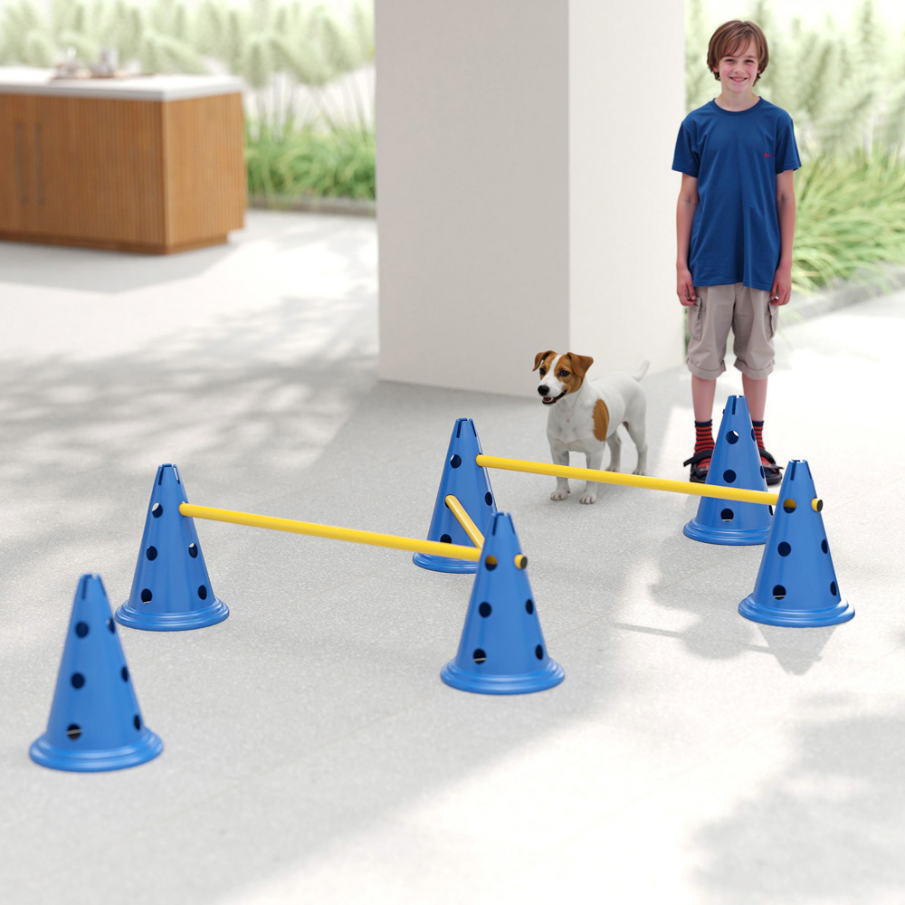 PawHut 6 Piece Blue Dog Agility Equipment Set Image 3